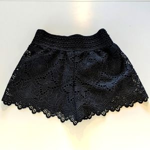 High-Waisted Lace Shorts